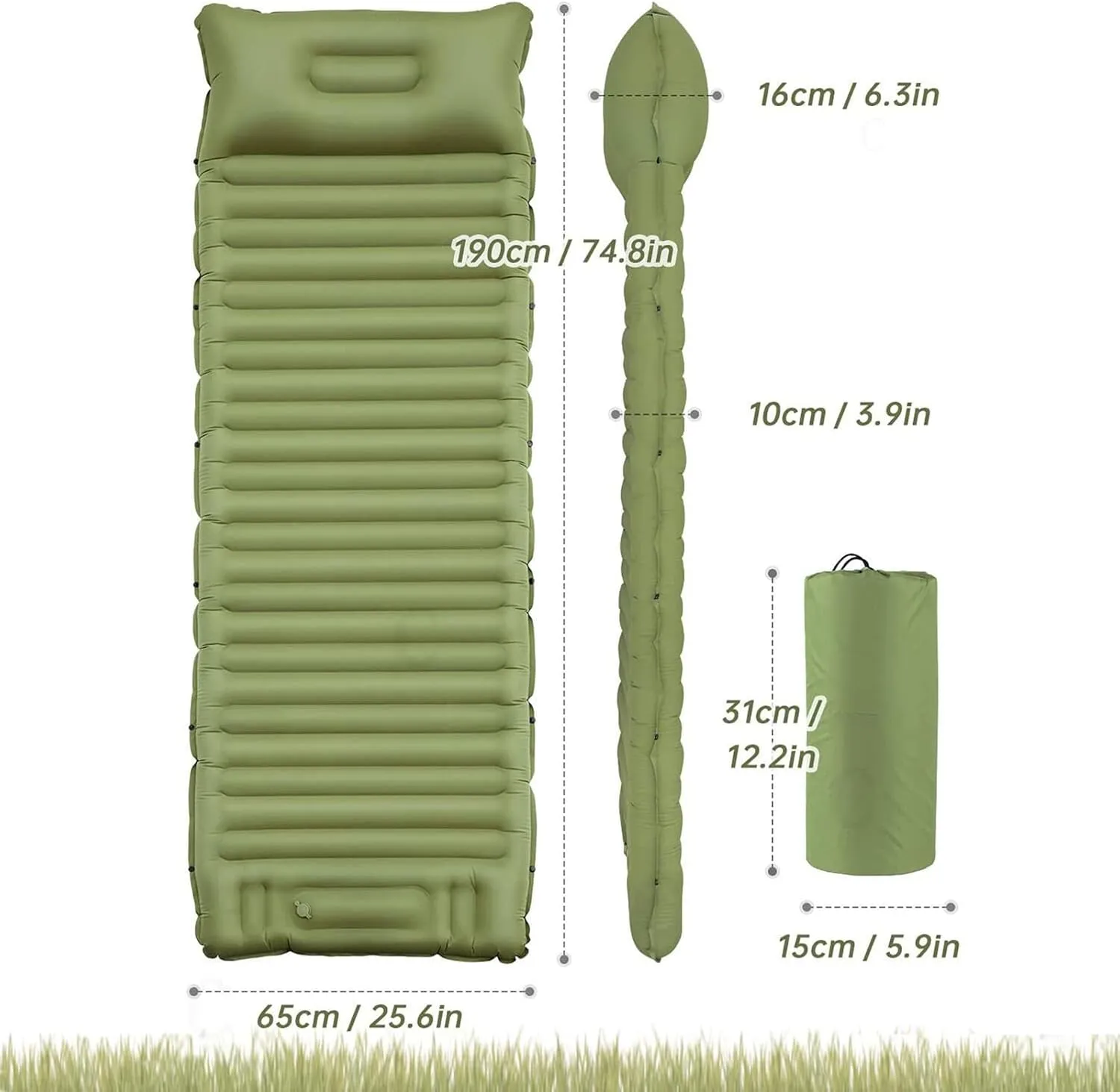 Sleeping Pad, Inflatable Sleeping Mat with Bulit-in Foot Pump Pillow, Compact Waterproof Camping Air Mattress for Outdoor Camping, Backpacking, Hiking,A