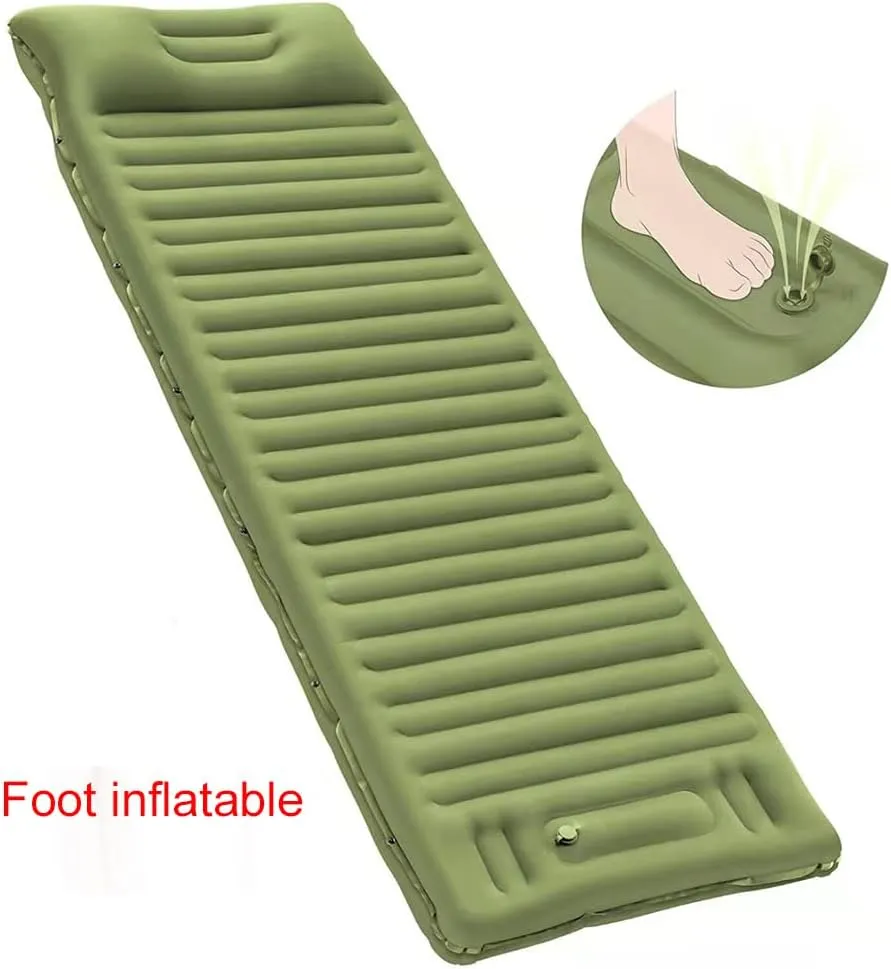 Sleeping Pad, Inflatable Sleeping Mat with Bulit-in Foot Pump Pillow, Compact Waterproof Camping Air Mattress for Outdoor Camping, Backpacking, Hiking,A
