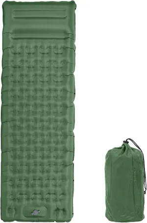 Sleeping Pad, Inflatable Sleeping Pad for Camping, Self Inflating Pad with Pillow Built in Foot Pump, 193x67cm/76x26in High Density TPU Convenient Camp Sleeping Pad