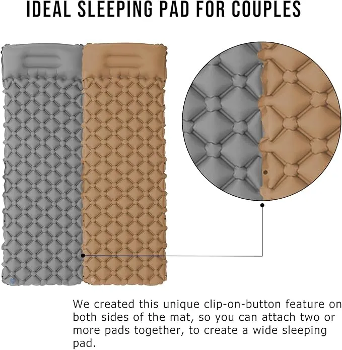 Sleeping Pad – Ultralight Inflatable Sleeping Mat, 75''*24'' Camping Sleeping Pad with Built-in Foot Pump,30s Step to InflateUltimate for Camping, Backpacking, Hiking