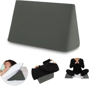 Small Wedge Pillow, Wedge Pillow for Bed Sores, Positioning Wedge, Mini Pillow for Laptop and Yoga, Small Foam Wedge for Chair (1 Unit, Dark Grey)