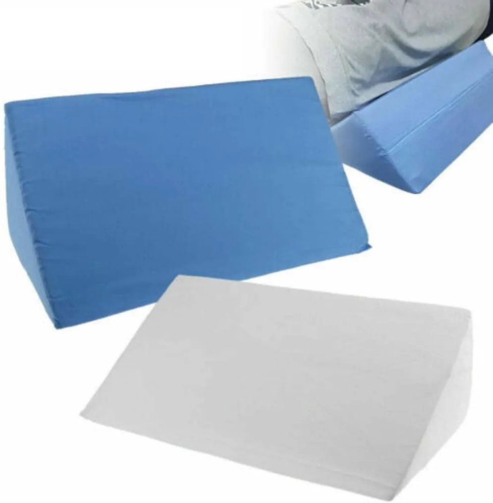 Small Wedge Pillow,Yoga Wedge Pillow, for Sleeping, Resting and Reading in Bed with Firm Support,Air Layer Wedge Cover, Bed Wedge Pillow with Memory Foam Top (White)