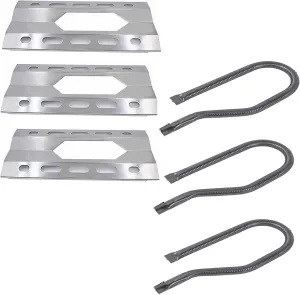 SN1281(3-Pack) SA0801 (3-Pack) 17 5/16" Stainless Steel Heat Plate and Burner Replacement for Costco Kirkland 720-0108, Nexgrill 720-0011, 720-0047-U Gas Grills