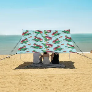 Sockeye Salmon Fishing Bait Beach Camping Tent Sun Shelter for Whole Family, Beach Shade Canopy with UPF50  UV Protection,Easy Set Up and Carry,Outdoor Shade for Trips, Fishing, Backyard Fun Pi