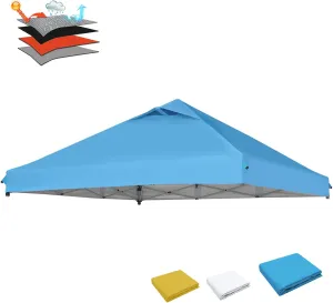 Solim 10x10 Canopy Replacement Top, 420D Oxford Pop Up Canopy Tent Top Cover Roof with Air Vent for Straight Leg, Polyester Waterproof for Outdoor Garden Patio Pavilion Sun Shade (Top Only, SkyBlue)