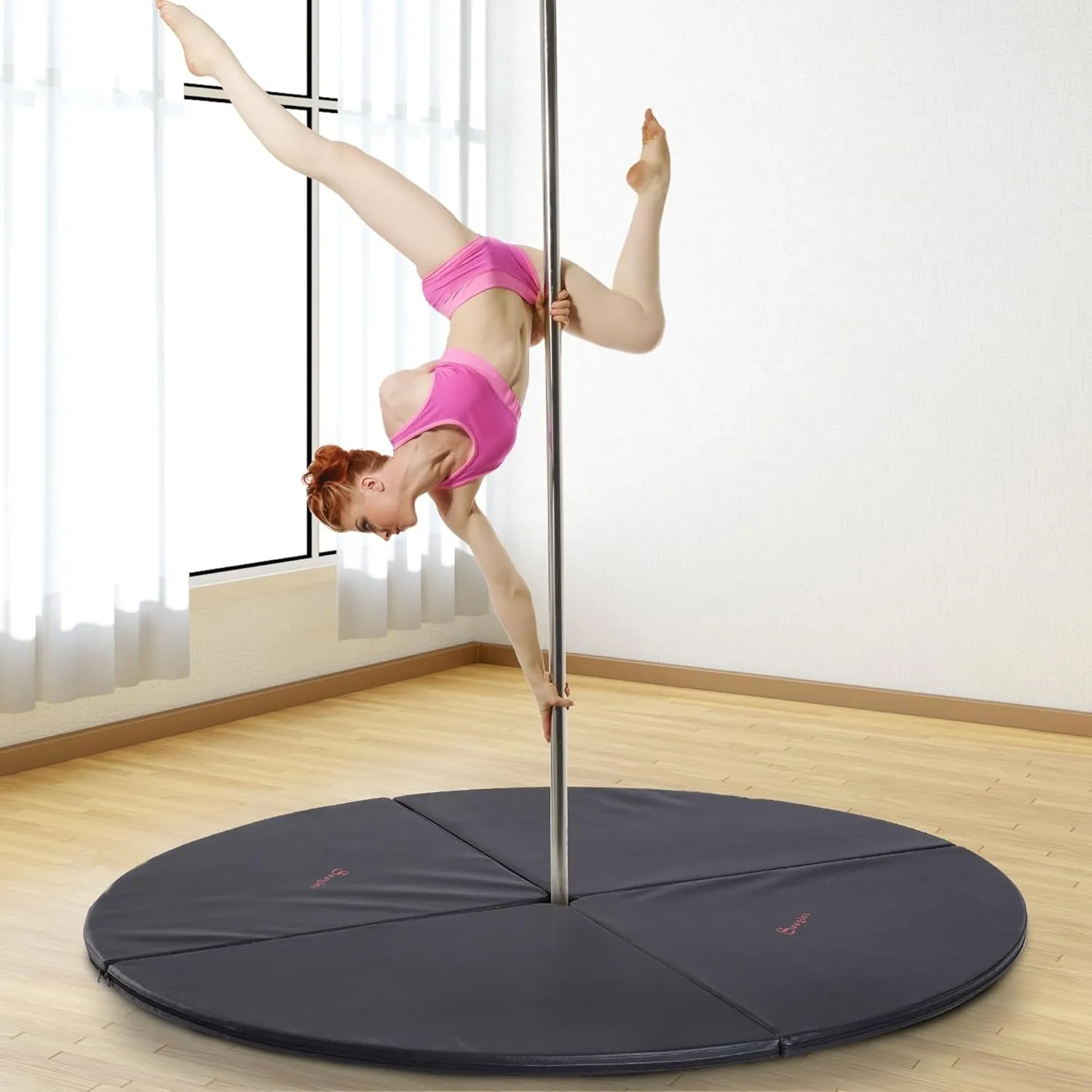 Soozier Pole Dance Mat, 2"T x 5'W Folding Pole Crash Mat for Home, Lightweight and Foldable