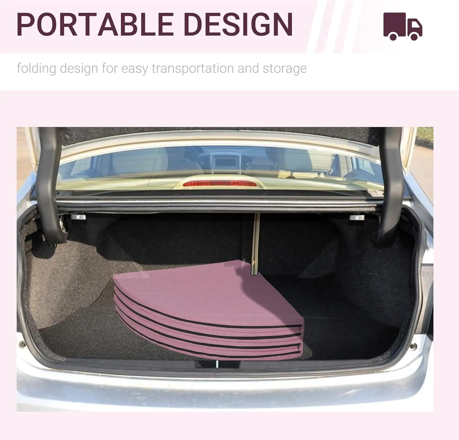 Soozier Pole Dance Mat, 2"T x 5'W Folding Pole Crash Mat for Home, Lightweight and Foldable