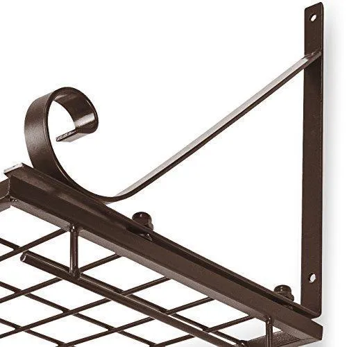 Sorbus Pots and Pan Rack — Decorative Wall Mounted Storage Hanging Rack — Multipurpose Wrought-Iron shelf Organizer for Kitchen Cookware, Utensils, Pans, Books, Bathroom (Wall Rack - Black)
