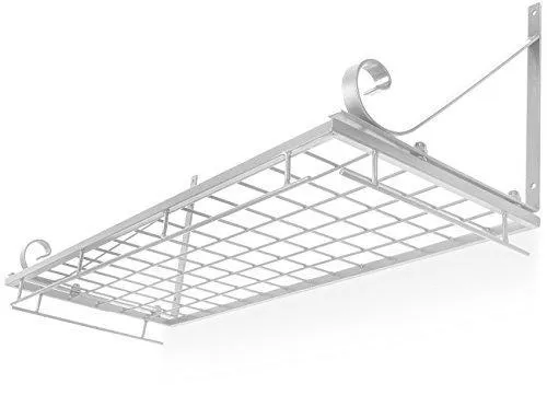 Sorbus Pots and Pan Rack — Decorative Wall Mounted Storage Hanging Rack — Multipurpose Wrought-Iron shelf Organizer for Kitchen Cookware, Utensils, Pans, Books, Bathroom (Wall Rack - Black)