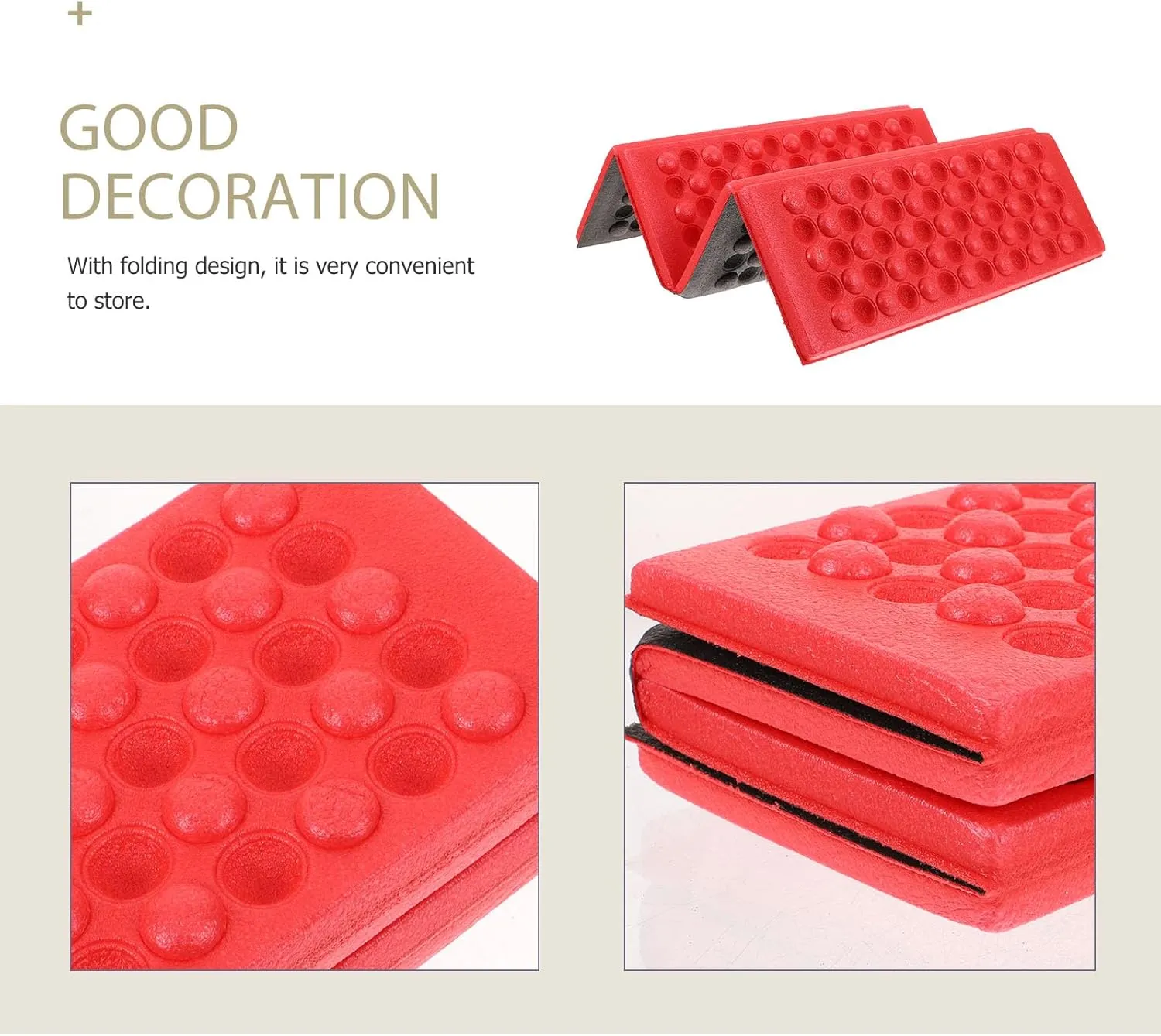 Sosoport Sleeping Pad Camping Matress Foldable Mattress Closed Cell Foam Pad Foam Sleeping Pad Z Rest Sleeping Pad Carpet Cushion Picnic Mat Cushion Seat Pad Water Proof Red Knee Pads
