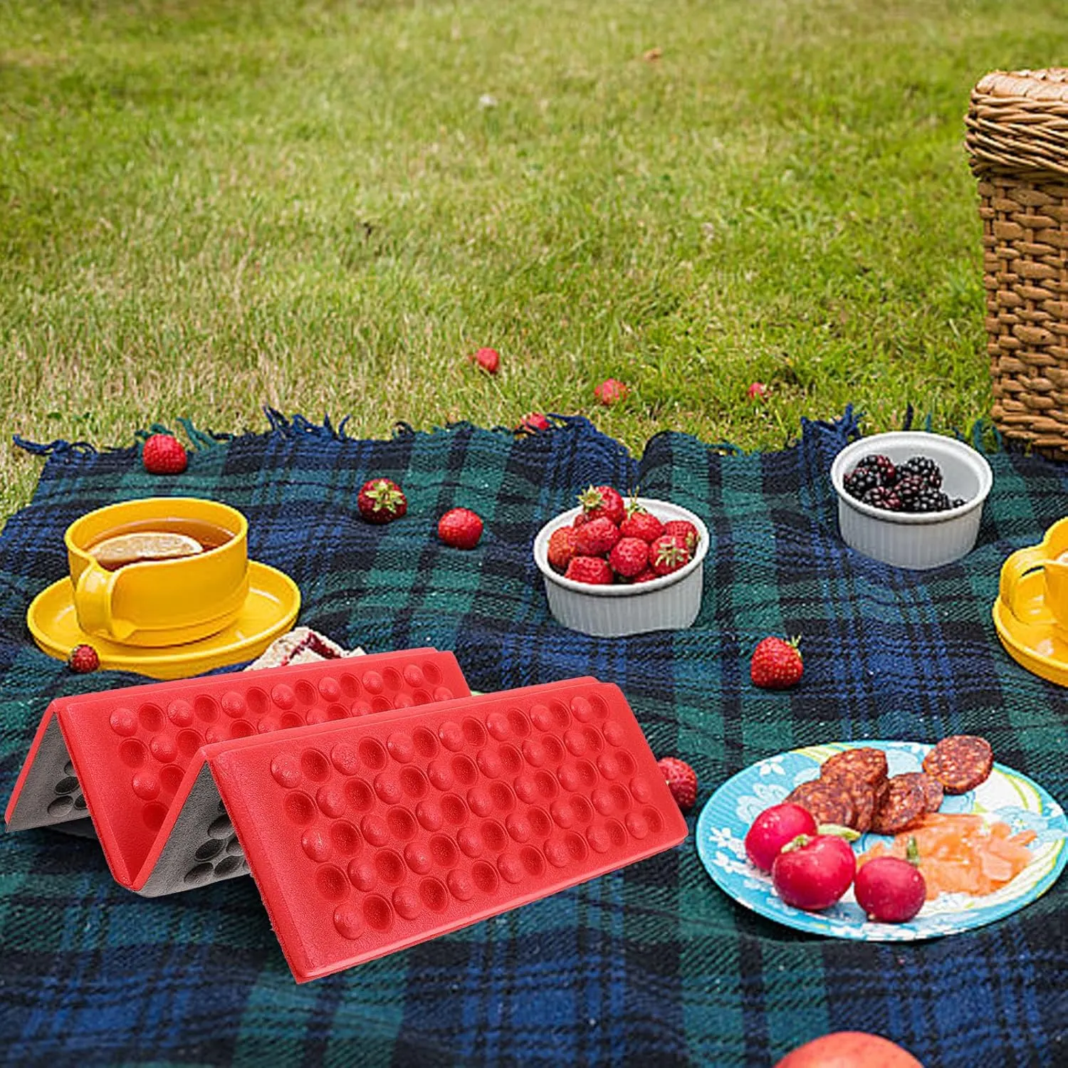 Sosoport Sleeping Pad Camping Matress Foldable Mattress Closed Cell Foam Pad Foam Sleeping Pad Z Rest Sleeping Pad Carpet Cushion Picnic Mat Cushion Seat Pad Water Proof Red Knee Pads