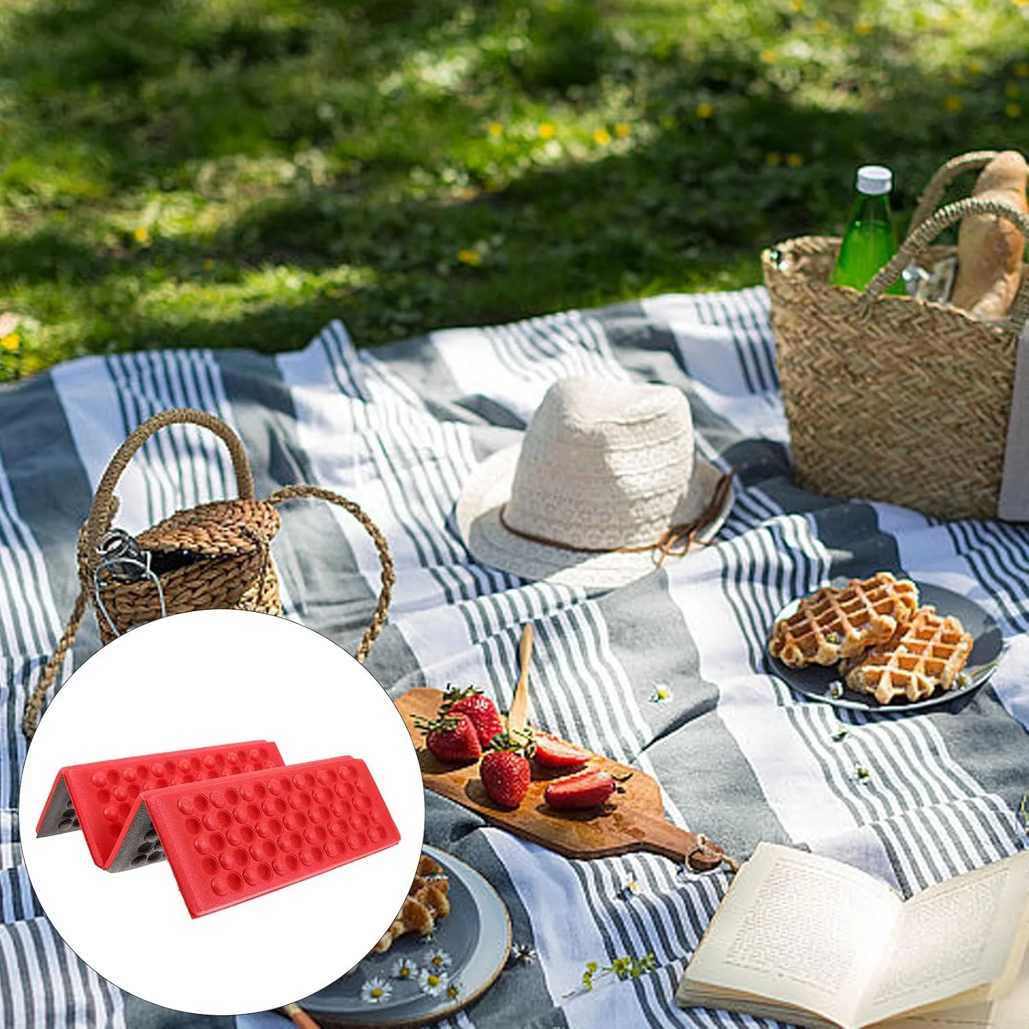 Sosoport Sleeping Pad Camping Matress Foldable Mattress Closed Cell Foam Pad Foam Sleeping Pad Z Rest Sleeping Pad Carpet Cushion Picnic Mat Cushion Seat Pad Water Proof Red Knee Pads
