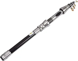 Sosoport Stainless Steel Guide Ring Sea Fishing Rod 1.8m Carbon Fiber Telescopic Rod Mini Lure Pole