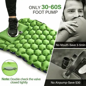 Spaboy Sleeping Pad Ultralight Inflatable Sleeping Pad for Camping, 76''X23.6'', Built-in Pump, Ultimate for Camping, Lightweight Air Mattress(Green) (Green)