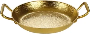 Spanish Paella Pan, Stainless Steel Double Ears Pan, Nonstick Cooking Skillet Cookware for Homes Or Restaurants,Gold
