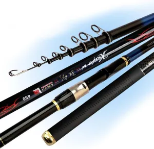 Spinning Fishing Rods Telescopic Carbon Fiber Casting Rod 2.1m 3.6m 4.5m 5.4m 6.3m 7.2m Fishing Pole Super Hard Ultralight Portable