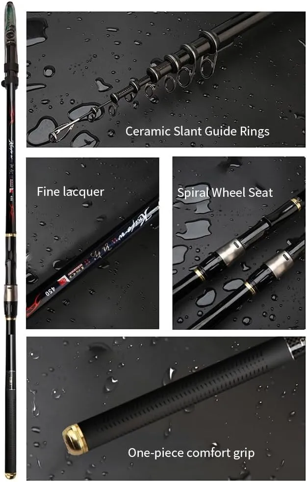 Spinning Fishing Rods Telescopic Carbon Fiber Casting Rod 2.1m 3.6m 4.5m 5.4m 6.3m 7.2m Fishing Pole Super Hard Ultralight Portable