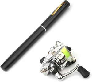 Spinning Rod,YIWENG Collapsible Fishing Rod Reel Combo Mini Pen Fishing Pole Kit Telescopic Fishing Rod Spinning Reel Combo Kit