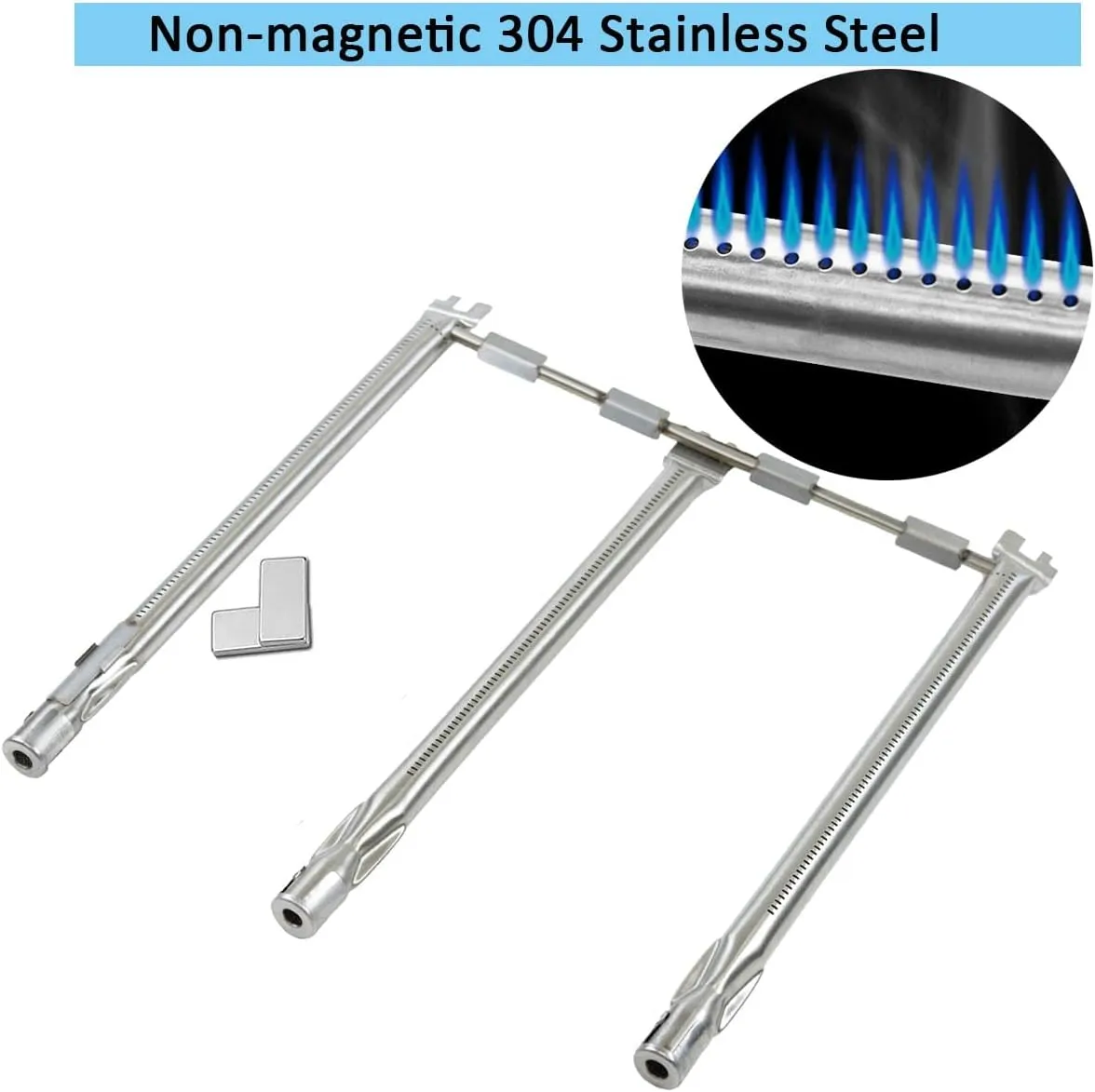 Spirit e310 7636 Flavorizer Bars & 69787 Grill Burner for Weber Spirit and Spirit II 300 Series E310 E320 E330 S310 S320 S330 68950 with Front Control, Grill Parts 15.3" Heat Plate, 18" Burner Tube