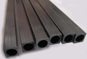 Square Carbon Fiber Tubes 6x6x5x330mm Inner Round(Diameter 5mm),Pultruded Carbon Fiber Rods 4pcs