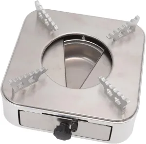 Stainless Steel Alcohol Stove | Drawer Structure for Accurate Flame Control | Portable Fuel Burner for Camping/Hiking/Backpacking | 621g Lightweight with Secure Base