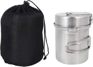 Stainless Steel Camping Cook Pot, Backpacking Camping Cookware, Picnic Camping Cooking Mess Kit, Vented Lids for Hiking Backpacking Hunting