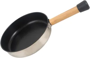 Stainless Steel Outdoor Frying Pan Detachable Handle Nonstick Camping Cookware for Eggs Steaks Pancakes