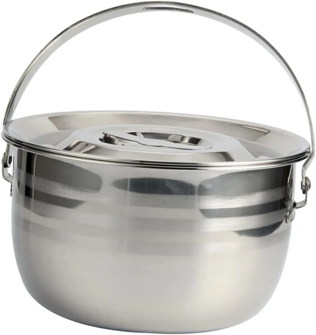 Stainless Steel Pot Cooking Pot for Camping High Heat to Use Handle Kitchen