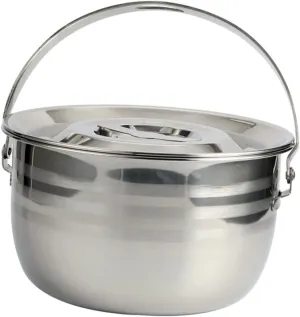 Stainless Steel Pot Cooking Pot for Camping High Heat to Use Handle Kitchen