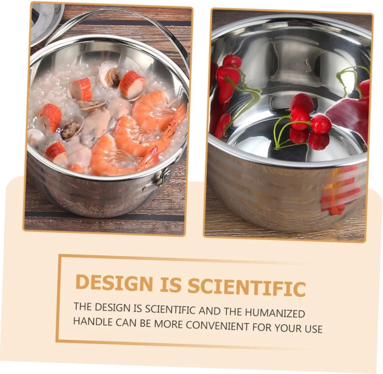 Stainless Steel Thicken Camping Stew Pot Non-stick Pot Hanging Design Cookware for Home Kitchen
