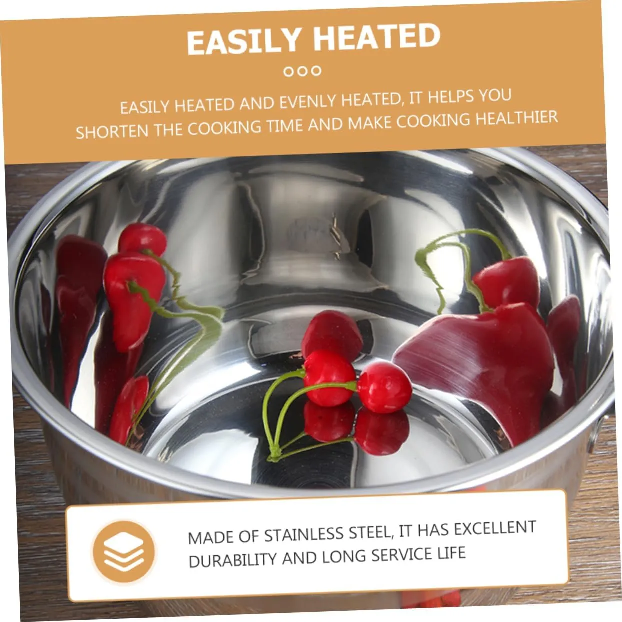 Stainless Steel Thicken Camping Stew Pot Non-stick Pot Hanging Design Cookware for Home Kitchen