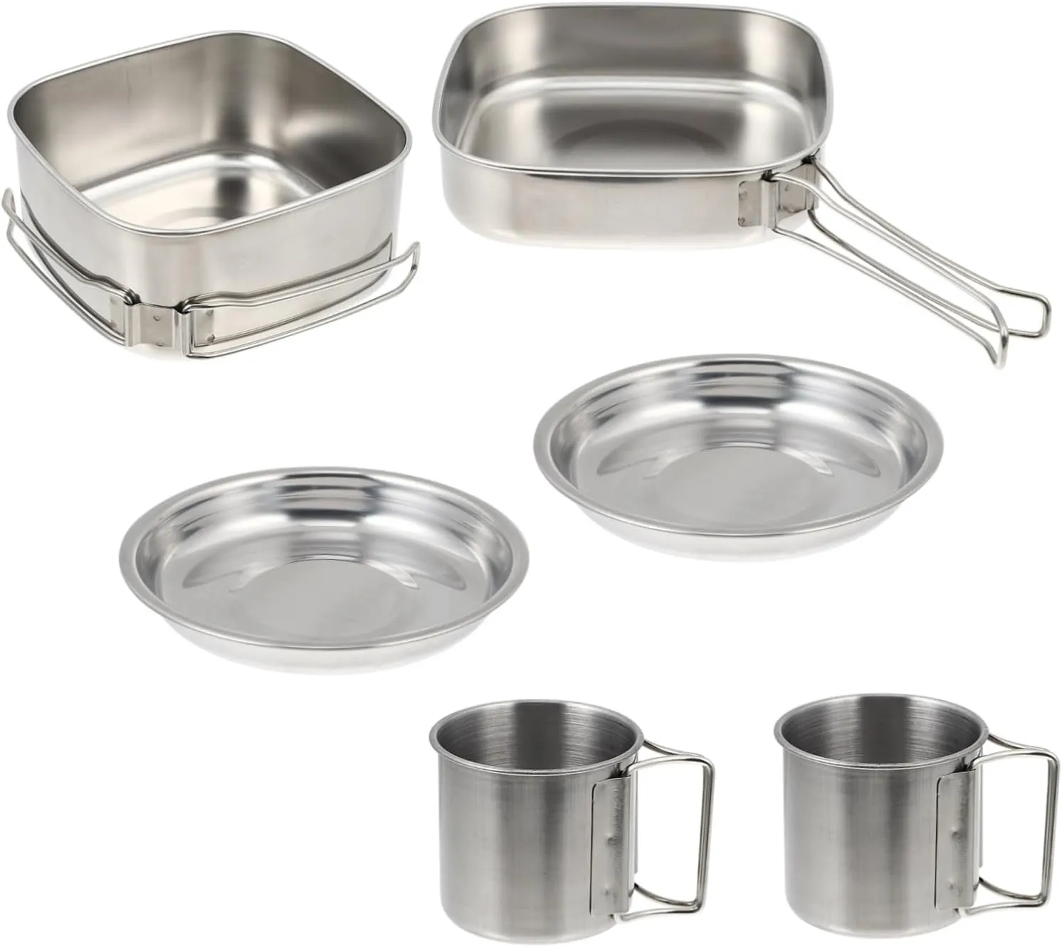 Stainless Steel Utensils Set Compact Camping Cookware for Outdoor Portable Picnic Cooking Pot