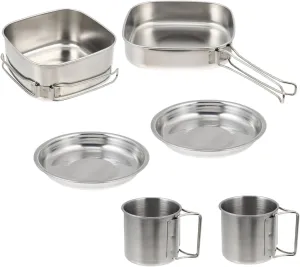 Stainless Steel Utensils Set Compact Camping Cookware for Outdoor Portable Picnic Cooking Pot