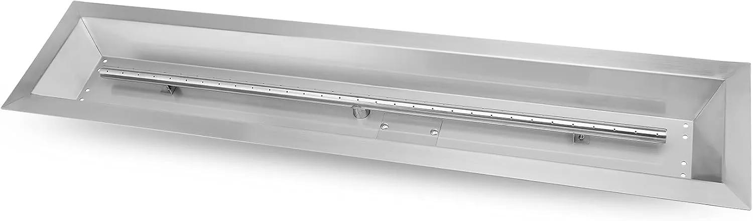 Stanbroil 30 by 6-Inch Stainless Steel Linear Trough Drop-in Fire Pit Pan and Burner, Natural Gas & Propane Firepit for Outside, BTU 54, 000 Max