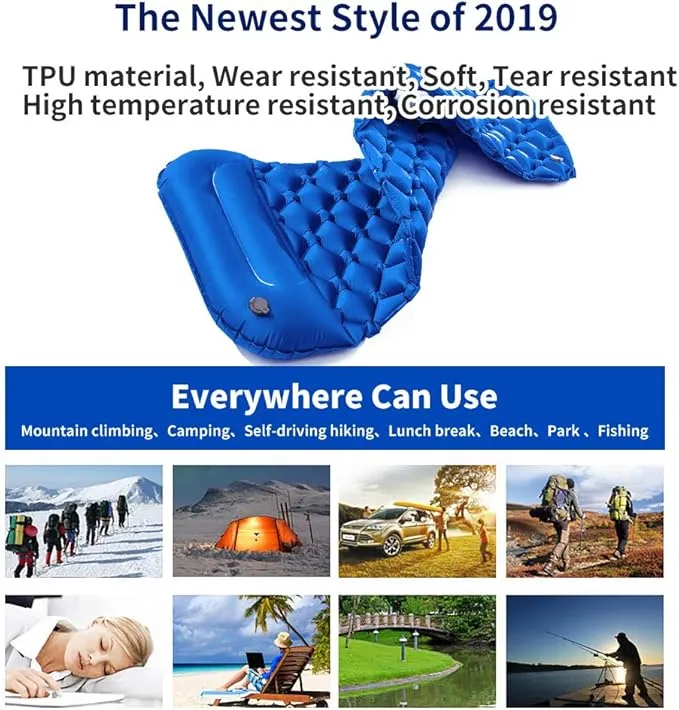 Star Smart Sleeping Pad for Camping Inflatable Backpacking Pad with Pillow, Ultralight Durable Camping Mattress,Hiking Air Mat,Camp Sleep Pad for Hiking Traveling & Outdoor Activities