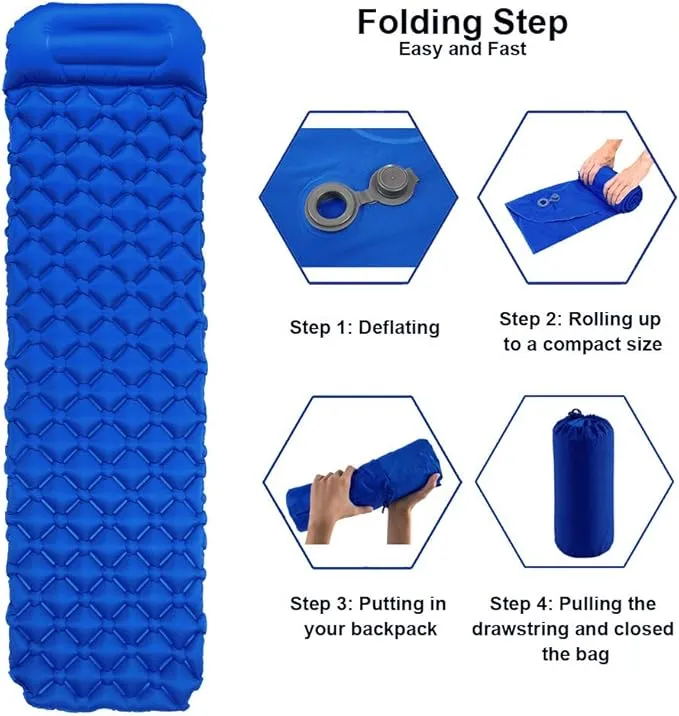 Star Smart Sleeping Pad for Camping Inflatable Backpacking Pad with Pillow, Ultralight Durable Camping Mattress,Hiking Air Mat,Camp Sleep Pad for Hiking Traveling & Outdoor Activities