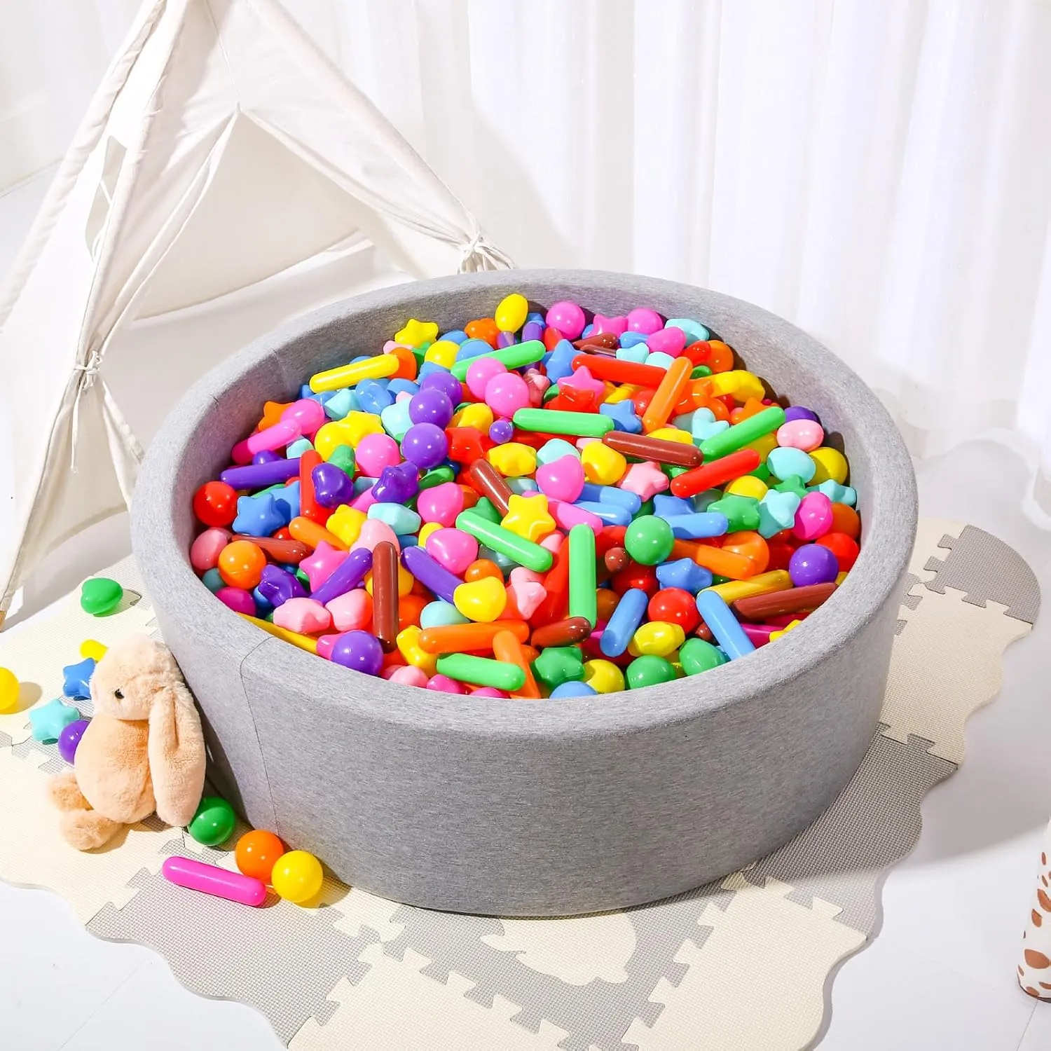 STARBOLO Ball Pit Balls for Toddlers - Colorful Ball Pit Balls Crush Proof Plastic Toy Balls for Toddlers Ball Pits, Ball Pit Play Tent, Baby Pool Water Toy,50pcs