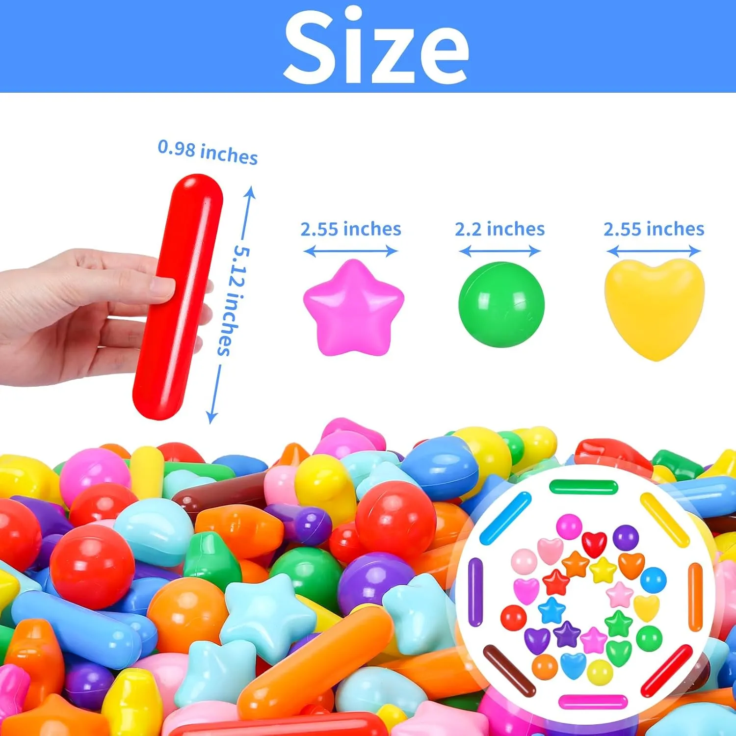 STARBOLO Ball Pit Balls for Toddlers - Colorful Ball Pit Balls Crush Proof Plastic Toy Balls for Toddlers Ball Pits, Ball Pit Play Tent, Baby Pool Water Toy,50pcs