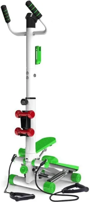 Stepper,Mini-Swing Adjustable Step Machine with Hand Grip Foldable Workout Stair Home Silent Climbing Machine Multifunction Fitness Equipment (Green)