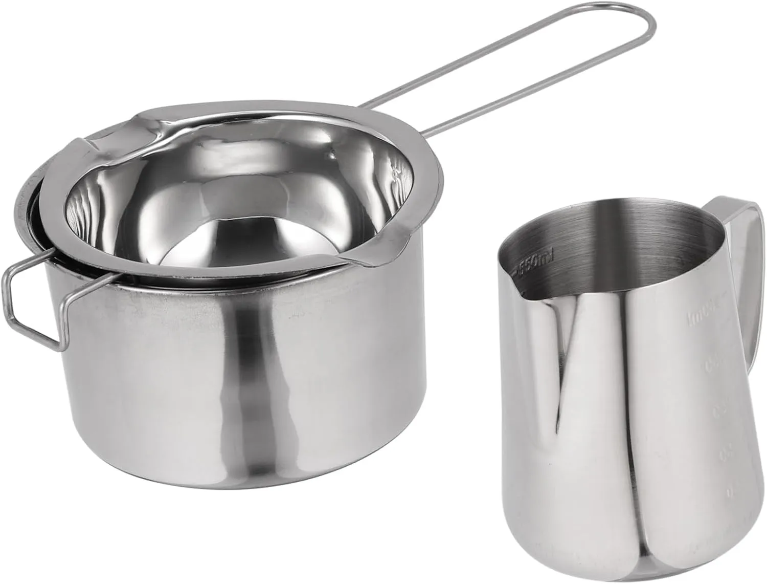 STOBAZA Ergonomic Handle Stainless Steel Cheese Melting Pot Outdoor Picnic Pot for Butter Cheese Construction