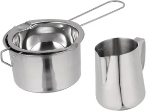 STOBAZA Ergonomic Handle Stainless Steel Cheese Melting Pot Outdoor Picnic Pot for Butter Cheese Construction