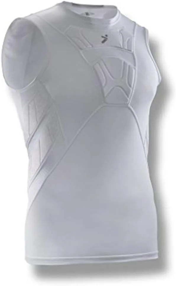 Storelli BodyShield Undershirt, Protective Soccer Base Layer, Lightweight Compression Top with Padded Chest & Rib Protection