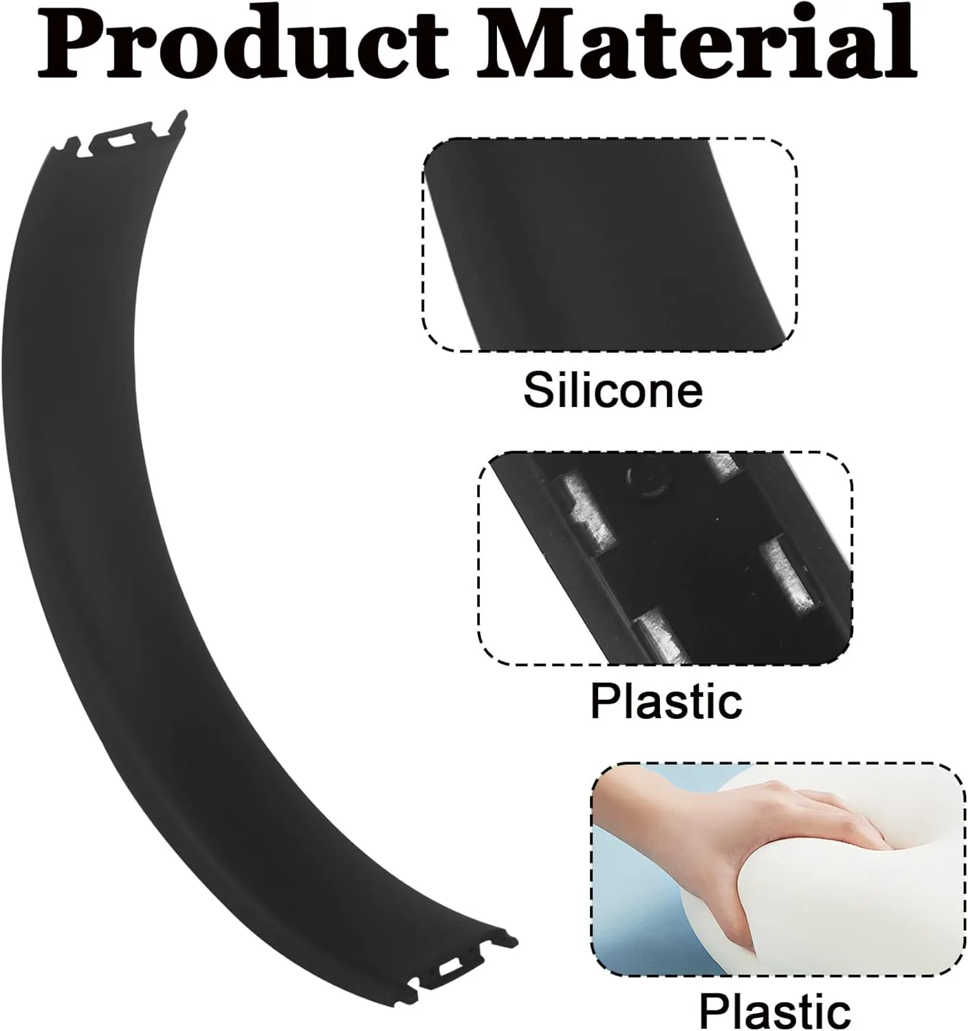 Studio Pro Replacement Top Headband Foam Cushion Pad Repair Parts for Beats Pro (Model A2924) Studio 3 (Model A1914) and 2 Headphones - Black