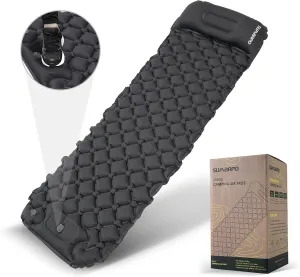 SUMARPO Camping Sleeping Pad, 25s Fast Inflation with Foot Pump, Waterproof Ultralight Sleeping Mat, 4-Season Backpacking, Hiking, Tent, Traveling