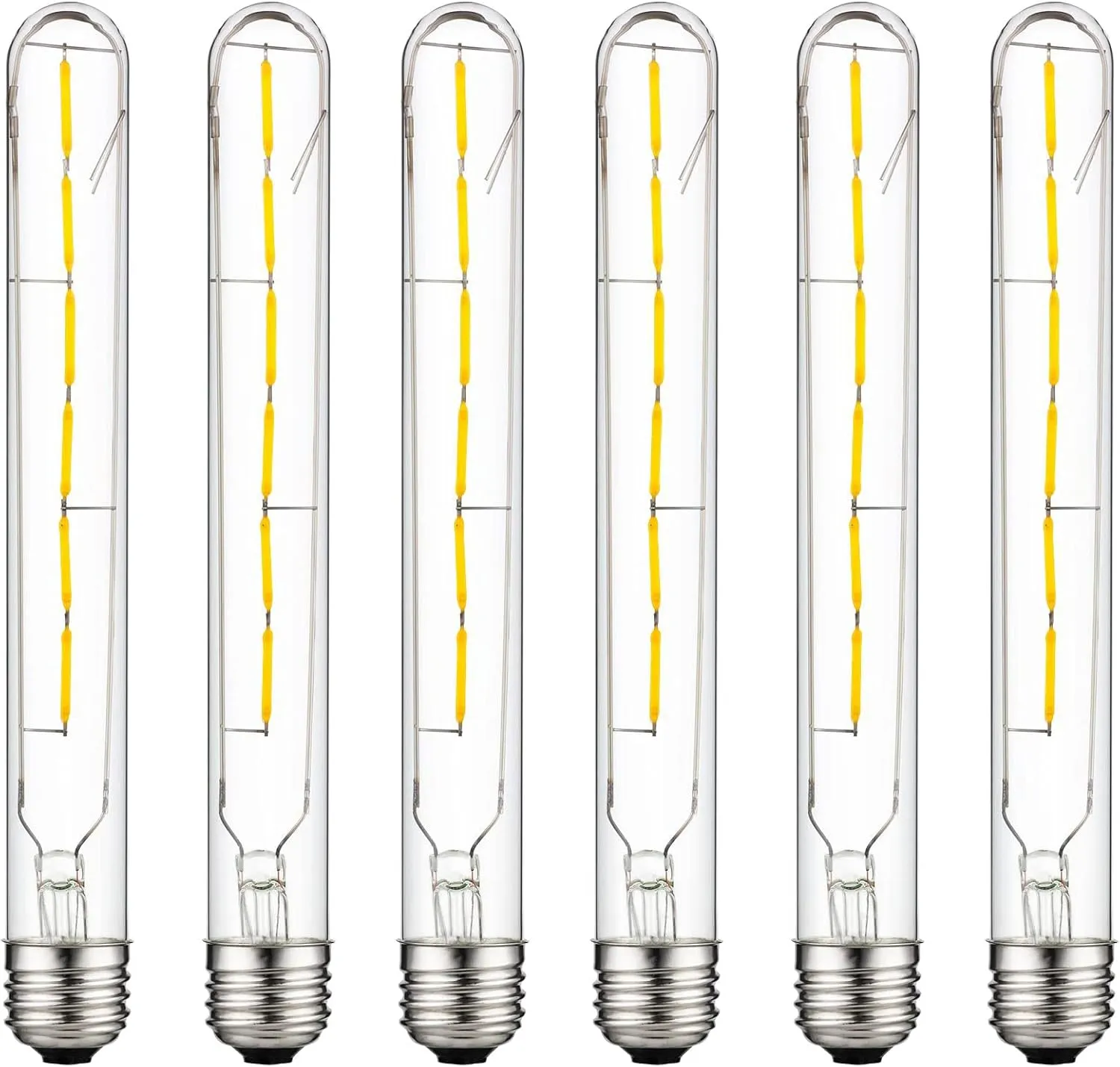 Sunlite LED Filament T8 Tubular Light Bulb, 5 Watts (40W Equivalent), 430 Lumens, Medium E26 Base, Dimmable, 214 mm, UL Listed, 2700K Soft White, 6 Count