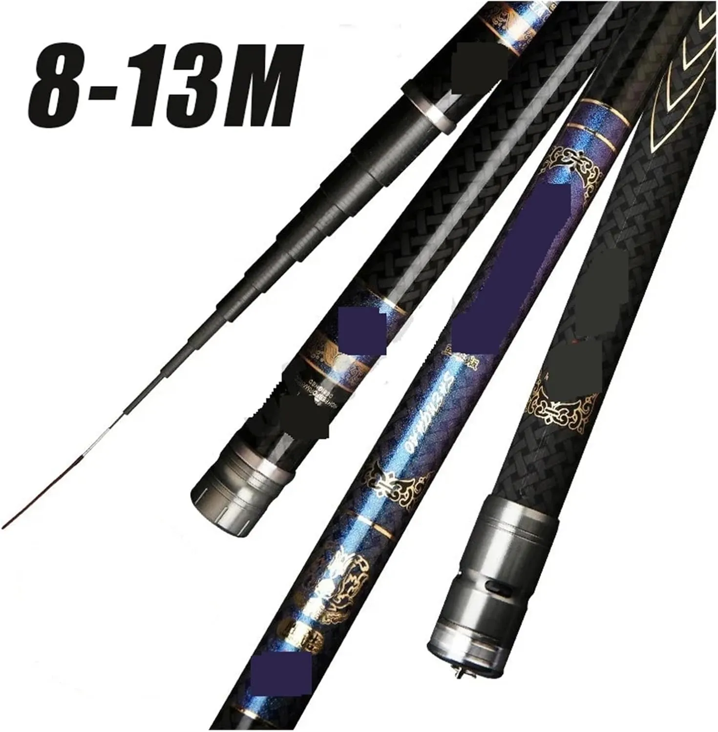 Super Light Long Hard High Carbon Fiber Pattern Hand Fishing Rod High Mass Telescopic Fishing Pole Stream Rod