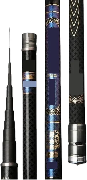 Super Light Long Hard High Carbon Fiber Pattern Hand Fishing Rod High Mass Telescopic Fishing Pole Stream Rod
