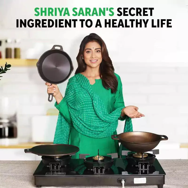 Super Smooth Cast Iron Set: Free ₹400 Tadka Pan  Frypan  Kadai  Tawa, Kitchen set for Home, Nonstick, 100% Pure,Toxin-free