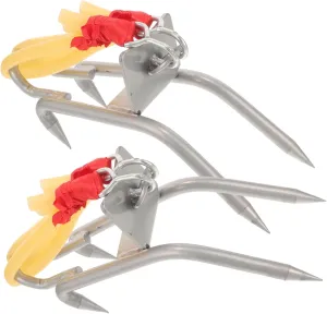 SUPVOX 1 Pairs Portable Tree Climbing Spikes with Skid Design Metal Climbing Tools and Fruit Comfortable Foot Plate Durable Construction