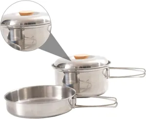 SUPVOX 4 Pcs Picnic Pan Set Metal Handle Pan Travel